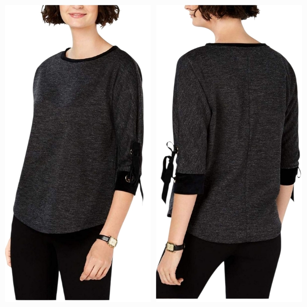 CHARTER CLUB Deep Black Combo Top Size PL
